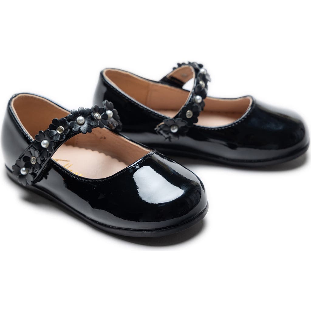 Tulleen Amelia Floral Band Flats In Black