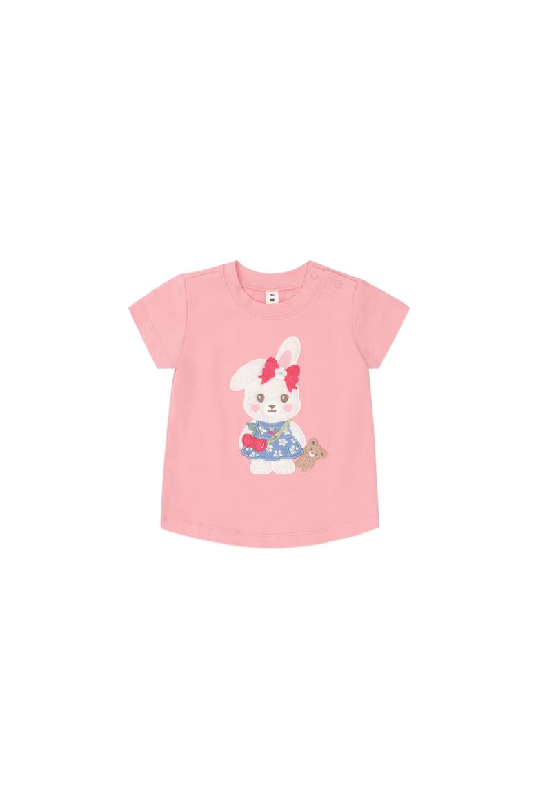 Flower Field Bunny Tee, Main, color, Dusty Pink