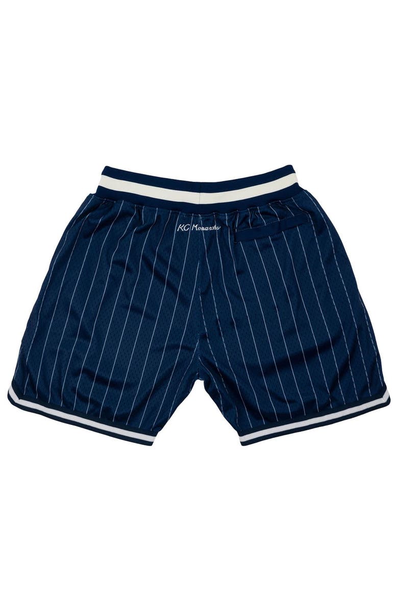 RINGS & CRWNS Men's Rings & Crwns Navy Kansas City Monarchs Replica Team Mesh Shorts, Alternate, color,