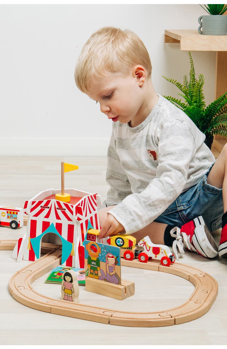 Bigjigs Rail Fun Fair Train Set, Alternate, color, Brown