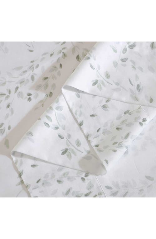 Calvin Klein Airy Botanical 300 Thread Count Sateen Sheet Set In Pale Green