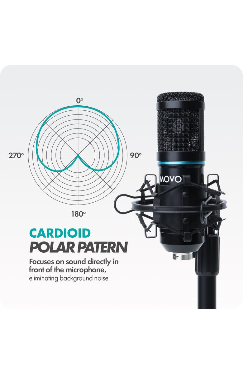 MOVO iPhone Podcast Equipment Bundle - Compatible with iPhone, iPad, iOS, Alternate, color, Black