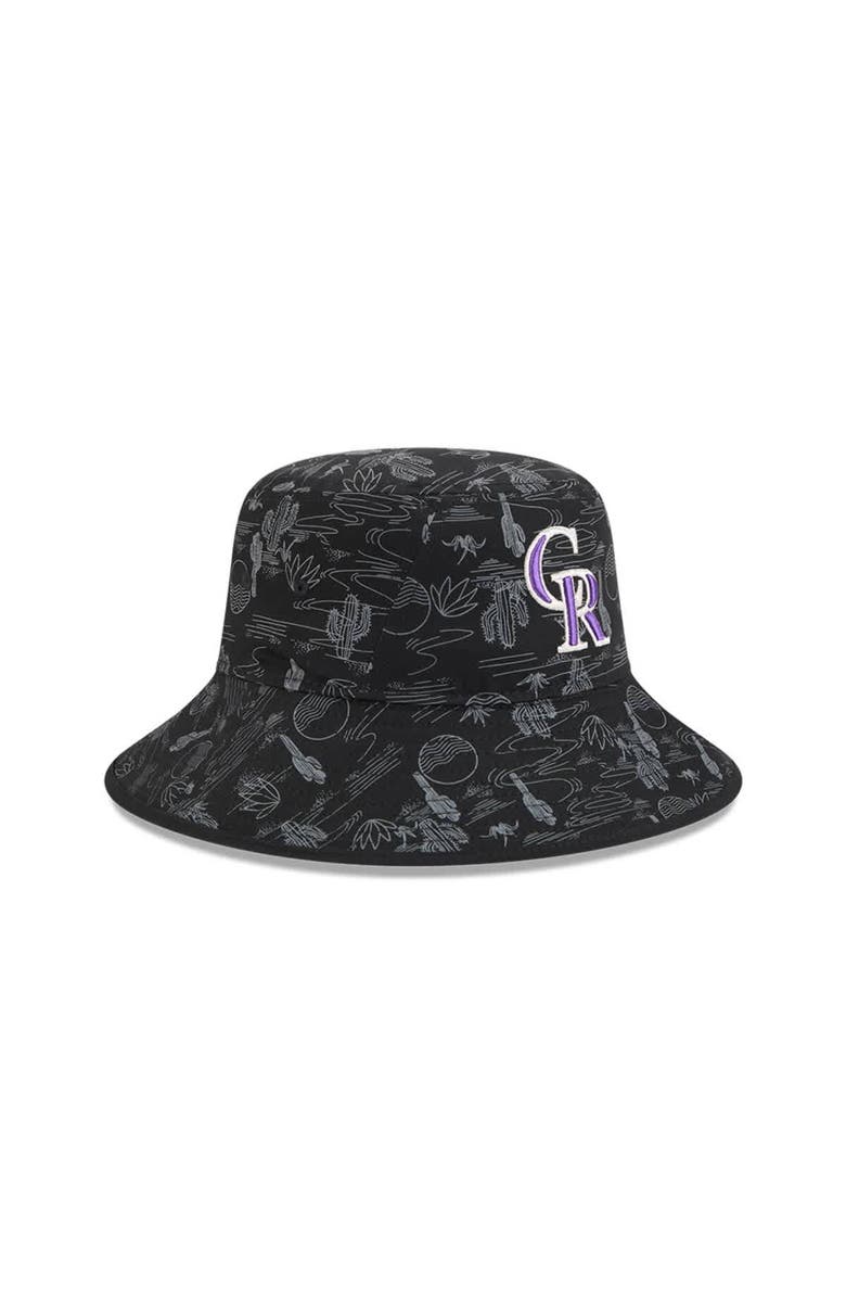 New Era Youth New Era  Black Colorado Rockies 2025 Spring Training All Over Print Bucket Hat, Alternate, color, Black