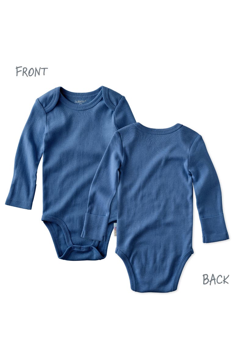 Blake Long Sleeve Organic Cotton Assorted 5-Pack Bodysuits, Alternate, color, BLUE