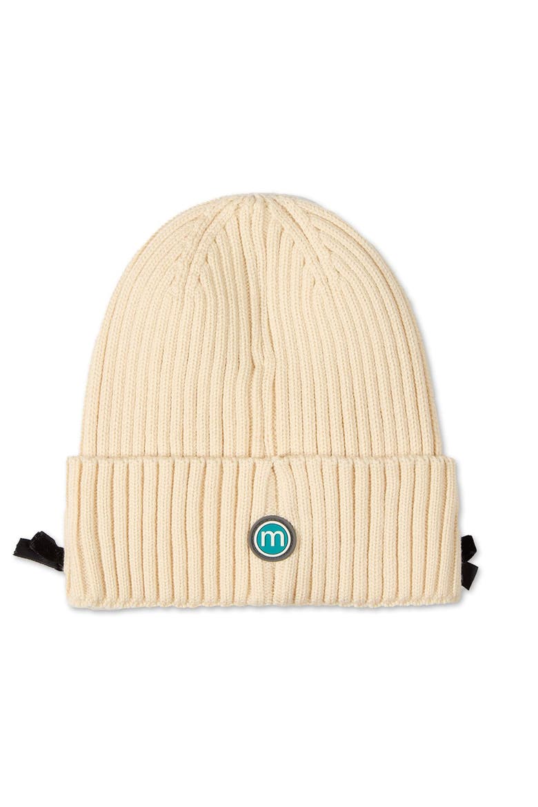 All-Over Bows Cuffed Beanie, Alternate, color, Ivory-Black