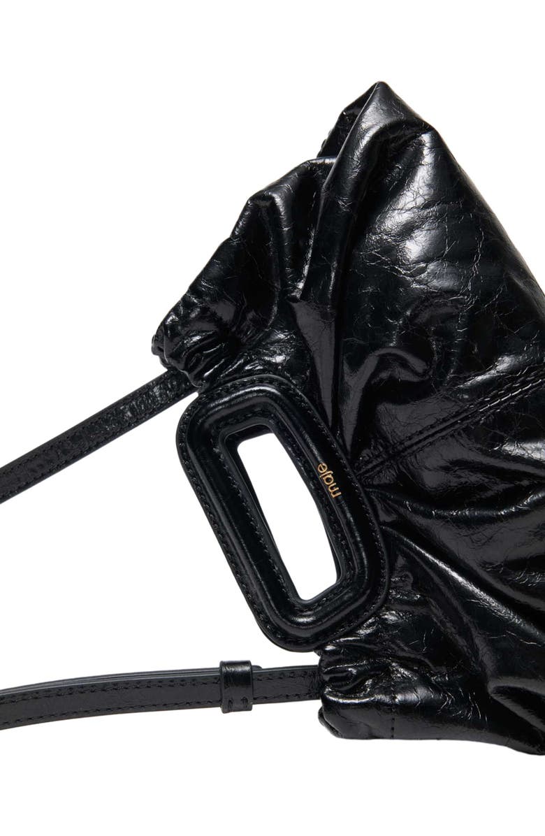 maje Crackled leather Milpli mini Clutch, Alternate, color, Black