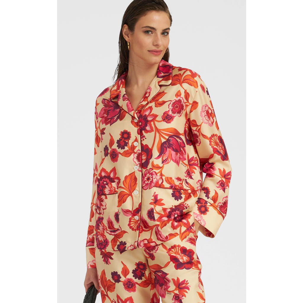 La DoubleJ Pajama Shirt Hottie Cream at Nordstrom, Size Small