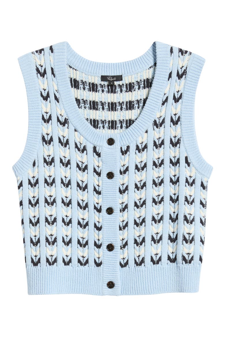 Chance Fair Isle Sleeveless Cardigan, Alternate, color, SKY BLUE