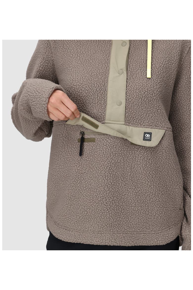 Grayland High Pile Fleece Hoodie, Alternate, color, SABLE