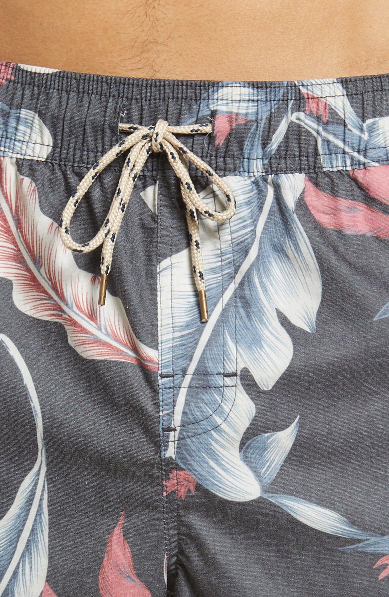 Rails Kian Leaf Print Swim Trunks, Alternate, color, 