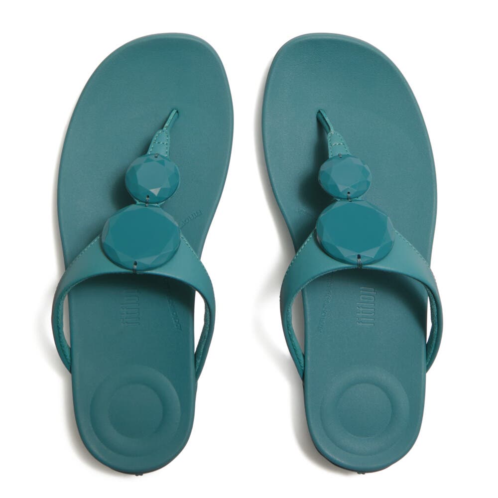 FitFlop Solay Glossy-Disc TP Sandal, Alternate, color, Teal