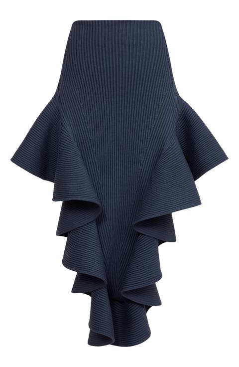 Engineered Rib Ruffle Skirt