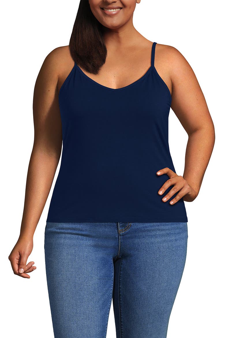 Cooling V-neck Camisole, Alternate, color, Deep Sea Navy