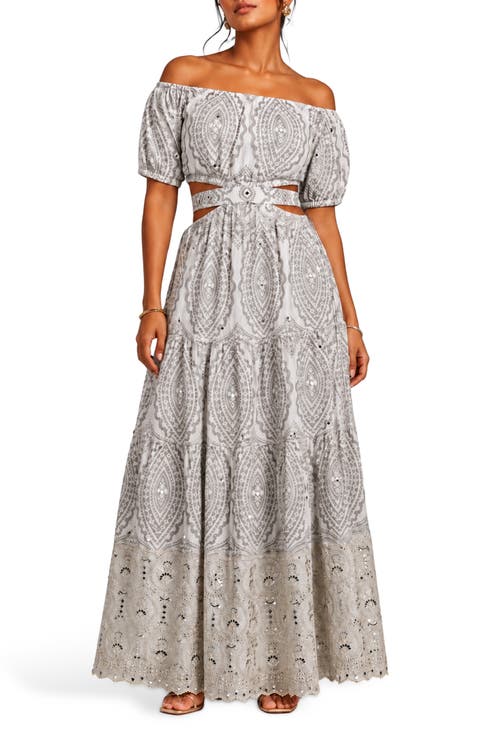 Cora Off-the-Shoulder Cotton Maxi Dress