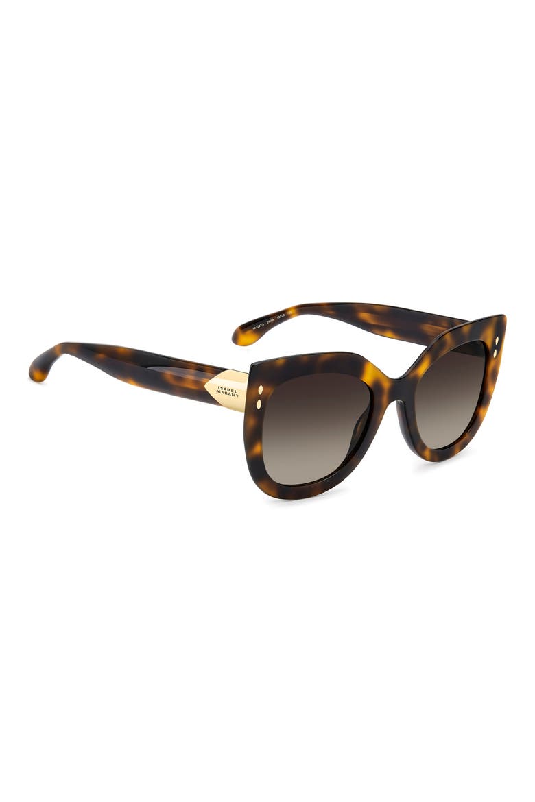 53mm Cat Eye Sunglasses, Alternate, color, HAVANA GOLD/ BROWN