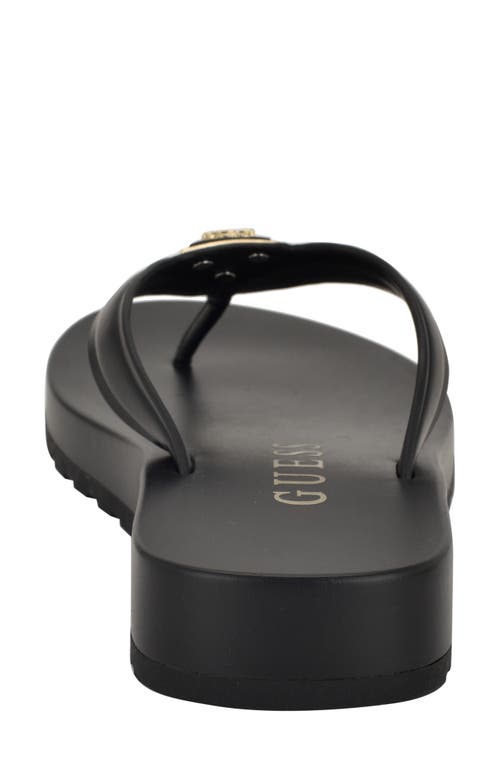 Guess Women's Candry Triangle Logo Eva Thong Flip Flop Sandals In Black