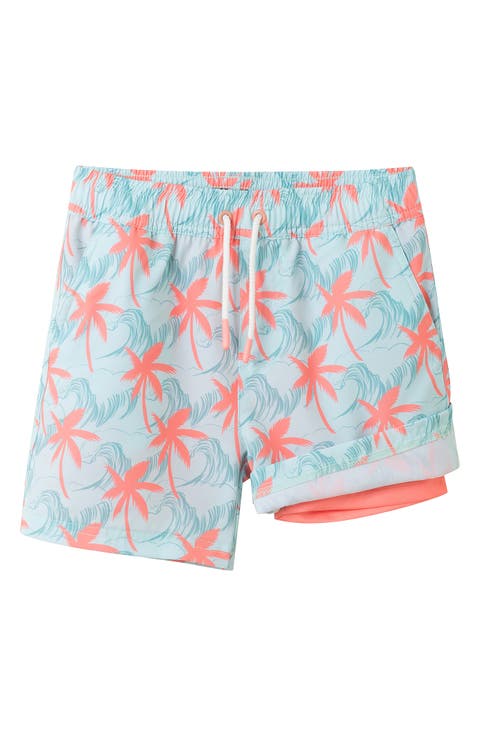 Kids' Floral Print Volley Swim Shorts (Big Kid)