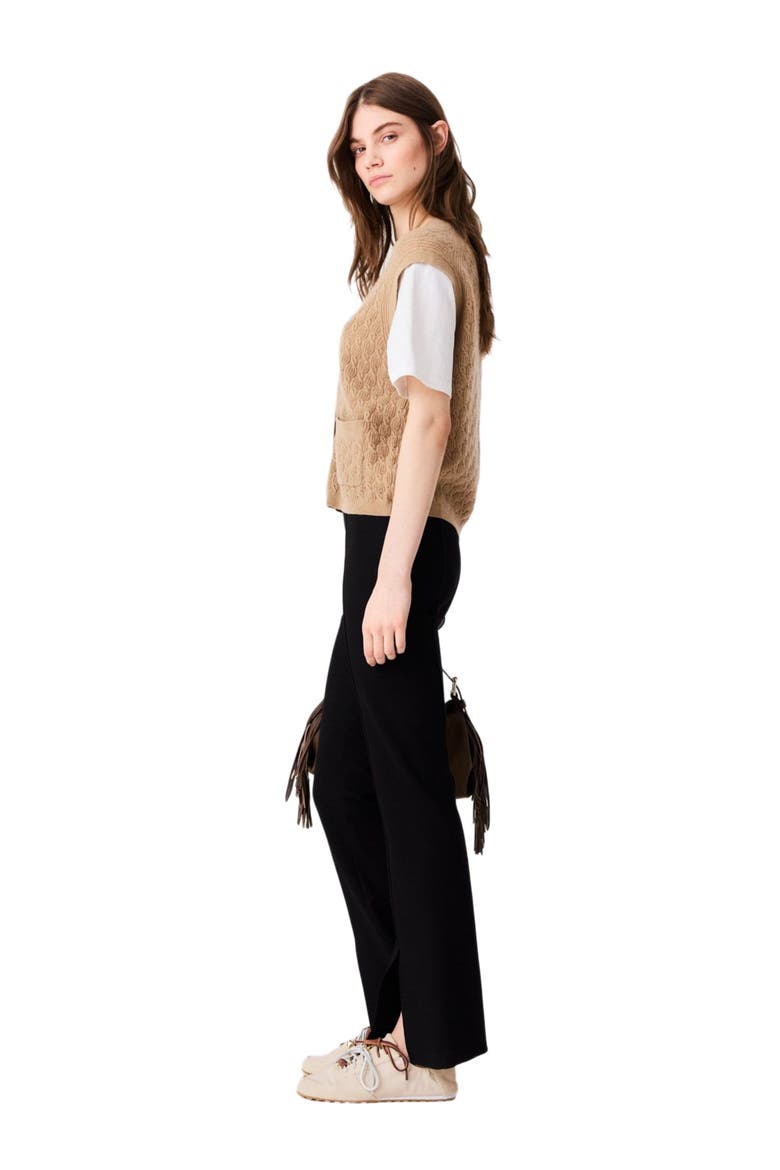Slit trousers, Alternate, color, Black