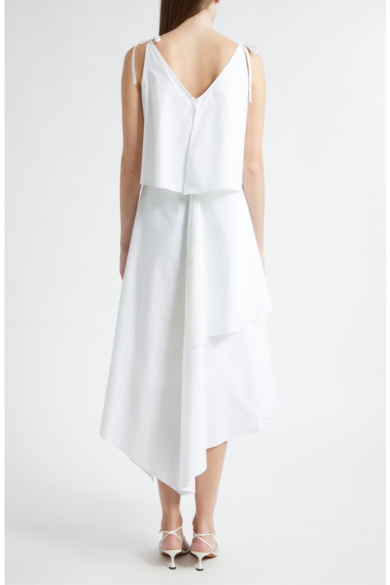 Floral Appliqué Layered Midi Dress, Alternate, color, WHITE