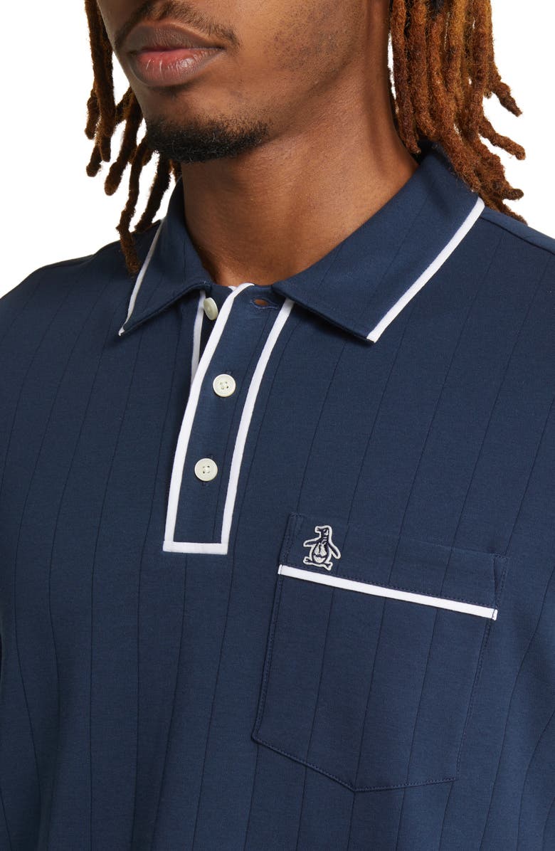 Original Penguin Tipped Drop Needle Organic Cotton Polo, Alternate, color,