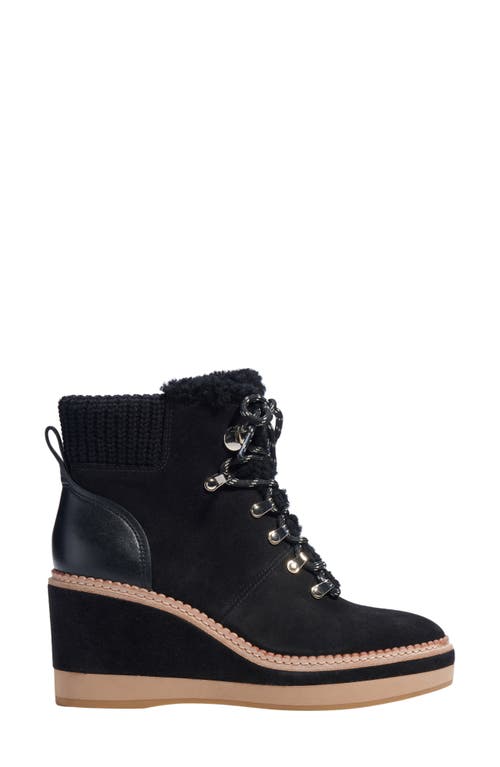 Kate Spade New York Willow Genuine Shearling Wedge Bootie In Black