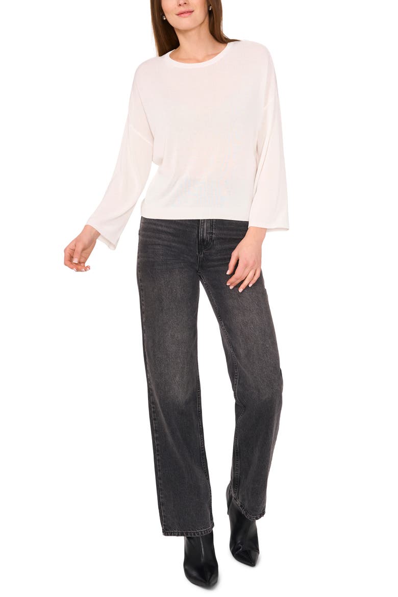 Fine Gauge Crewneck Sweater, Alternate, color, NEW IVORY