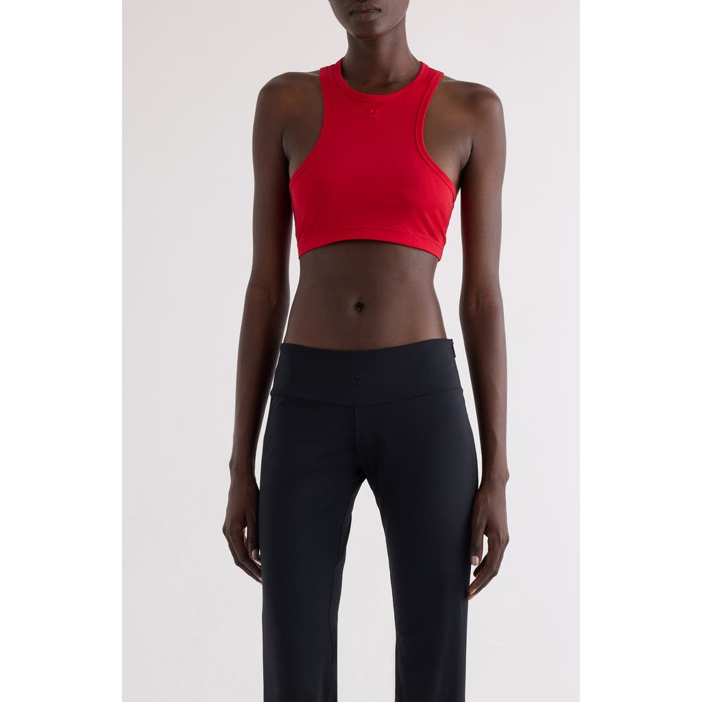 Courrèges Technical Jersey Scuba Bra Top In Ruby
