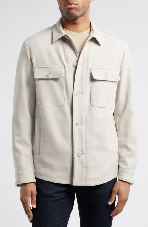 Hugo Boss Boss Carper Recycled Wool Blend Overshirt In Open White