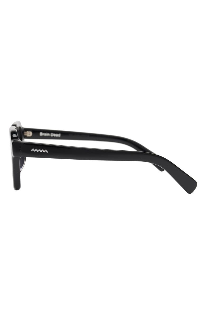 Brain Dead Staunton Post Modern Primitive 51mm Rectangular Sunglasses, Alternate, color, Black/ Black
