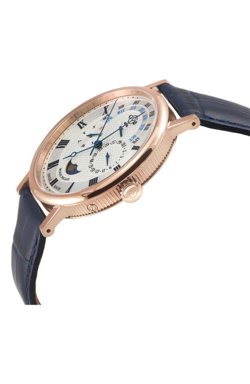 Gv2 Maestro Croc Embossed Leather Strap Watch, 42mm In Blue