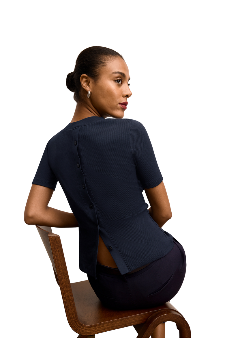 Emy Eco Soft Wave Top, Alternate, color, Dark Navy
