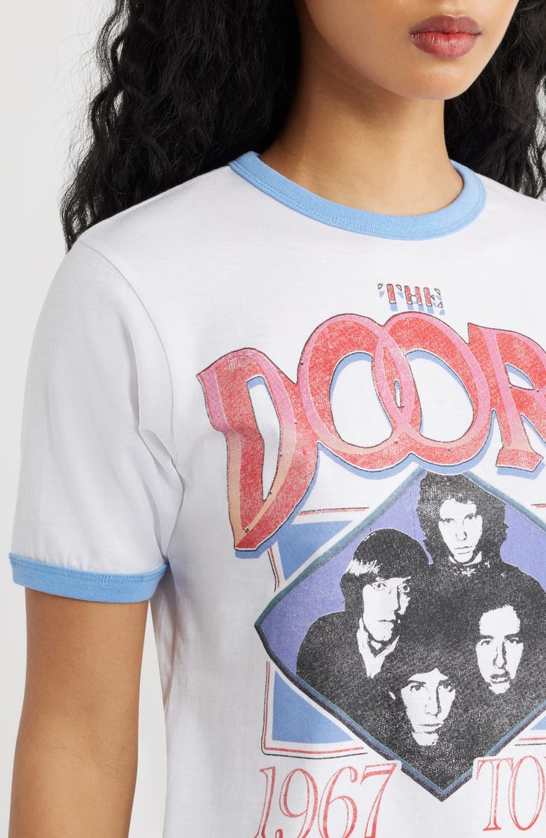 Merch Traffic Doors Ringer Graphic T-Shirt, Alternate, color, White/ Blue