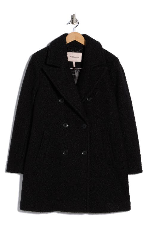 Bcbgeneration Missy Double Breasted Bouclé Coat In Black