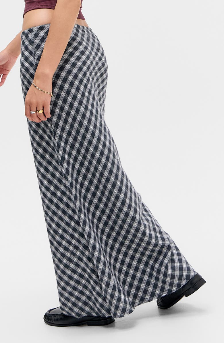 BDG Urban Outfitters Plaid Cotton Maxi Skirt, Alternate, color, Grey