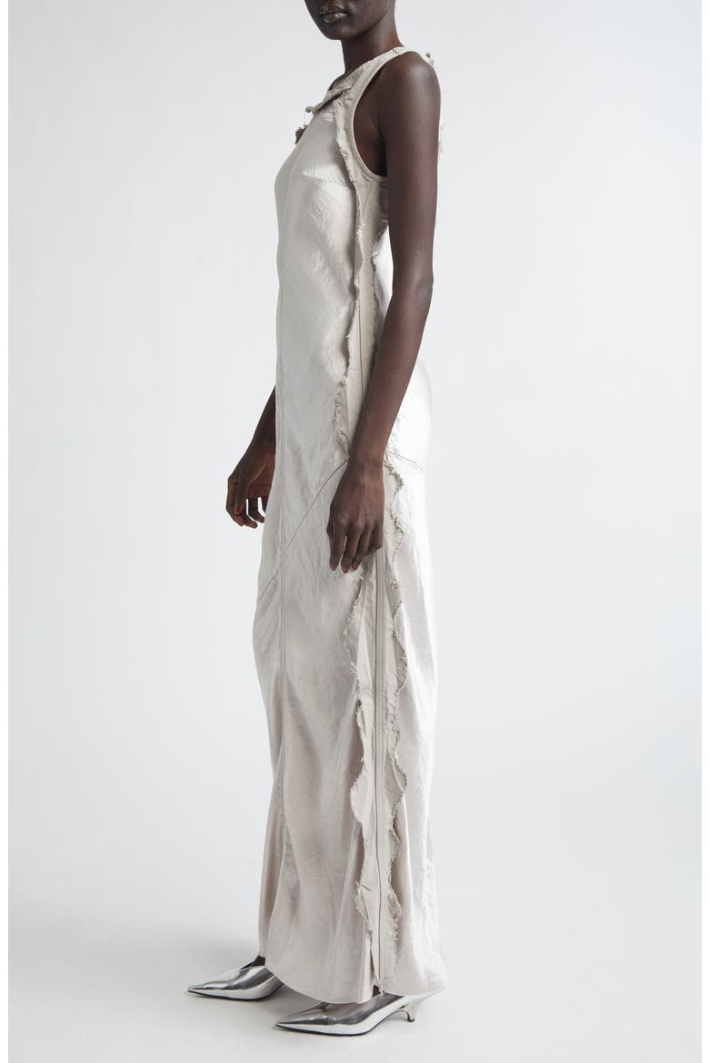 Toto Fringe Satin Dress, Alternate, color, ICE GREY
