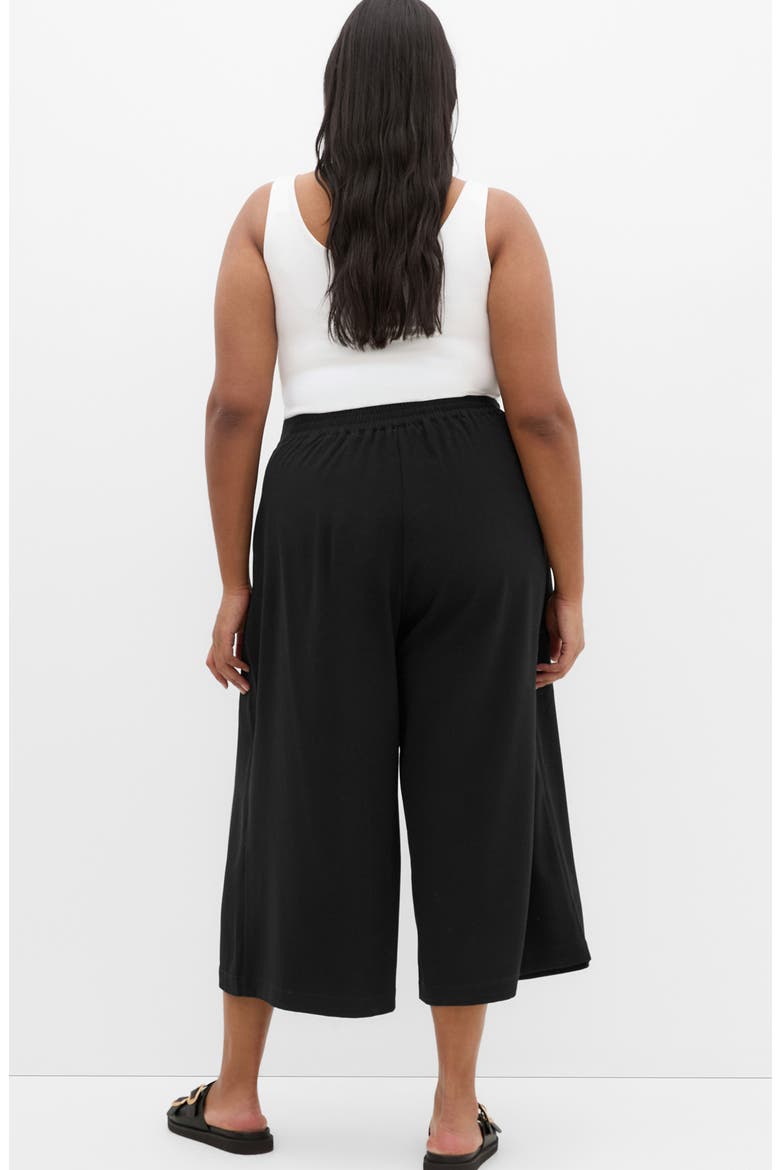 Abbie Wide Leg Crop Pants, Alternate, color, BLACK