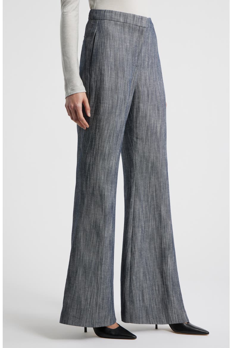 Talifia Sharkskin Twill Flare Trousers, Alternate, color, CHARCOAL SHARKSKIN