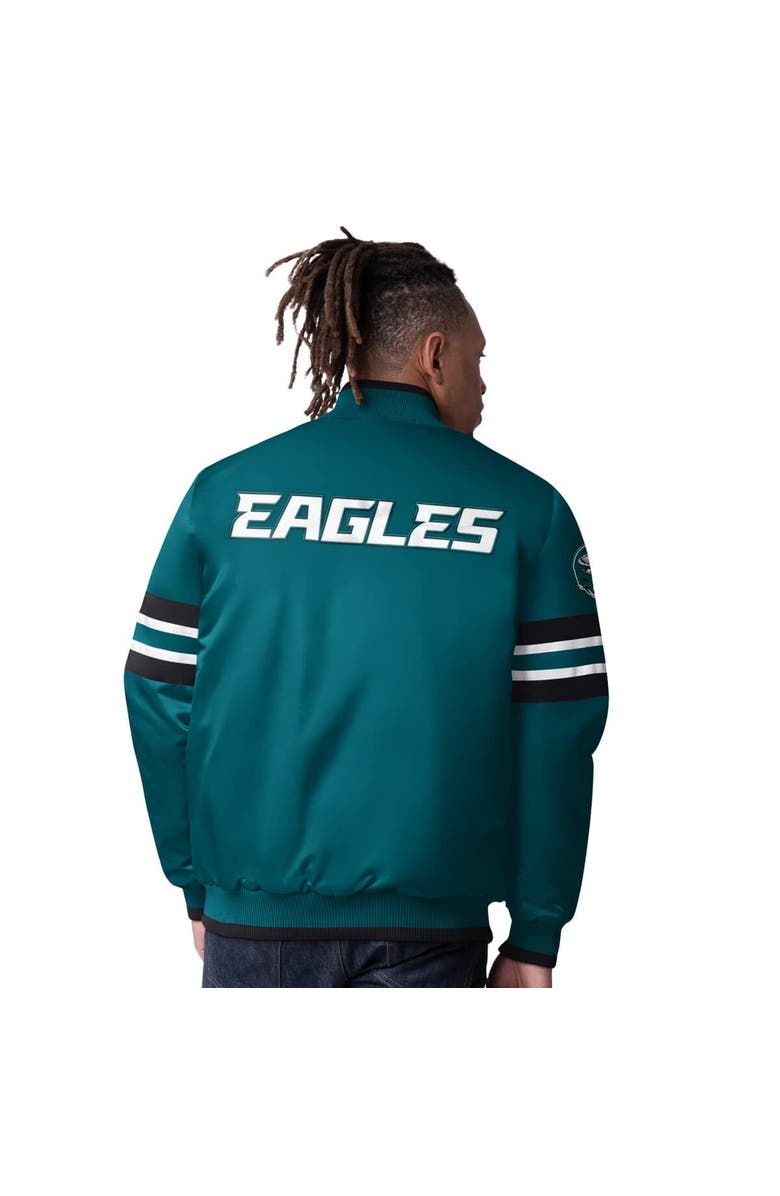 STARTER Men's Starter  Midnight Green Philadelphia Eagles Scout I Full-Snap Varsity Jacket, Alternate, color, 