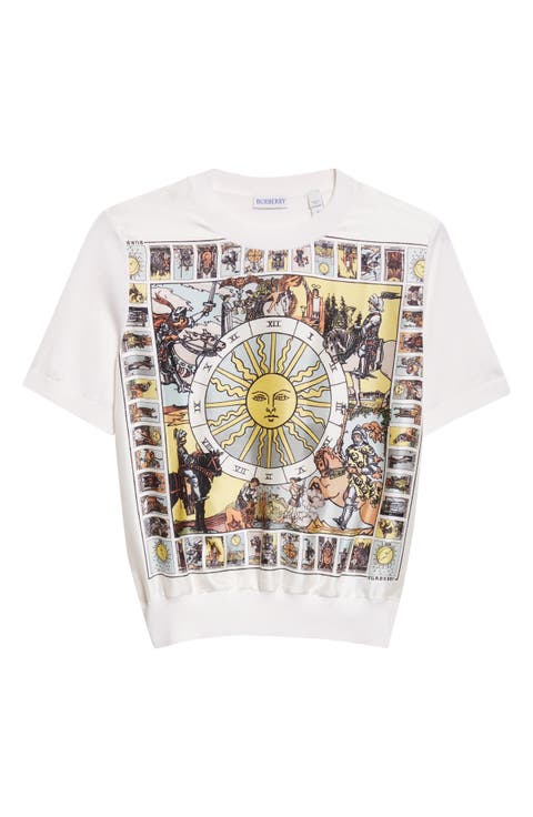 Sandrina Tarot Mixed Media Short Sleeve Sweater