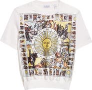 Burberry Sandrina Tarot Mixed Media Short Sleeve Sweater