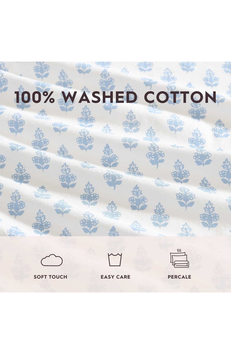 Laura Ashley Francesca 4-Piece Cotton Sheet Set, Alternate, color, Blue