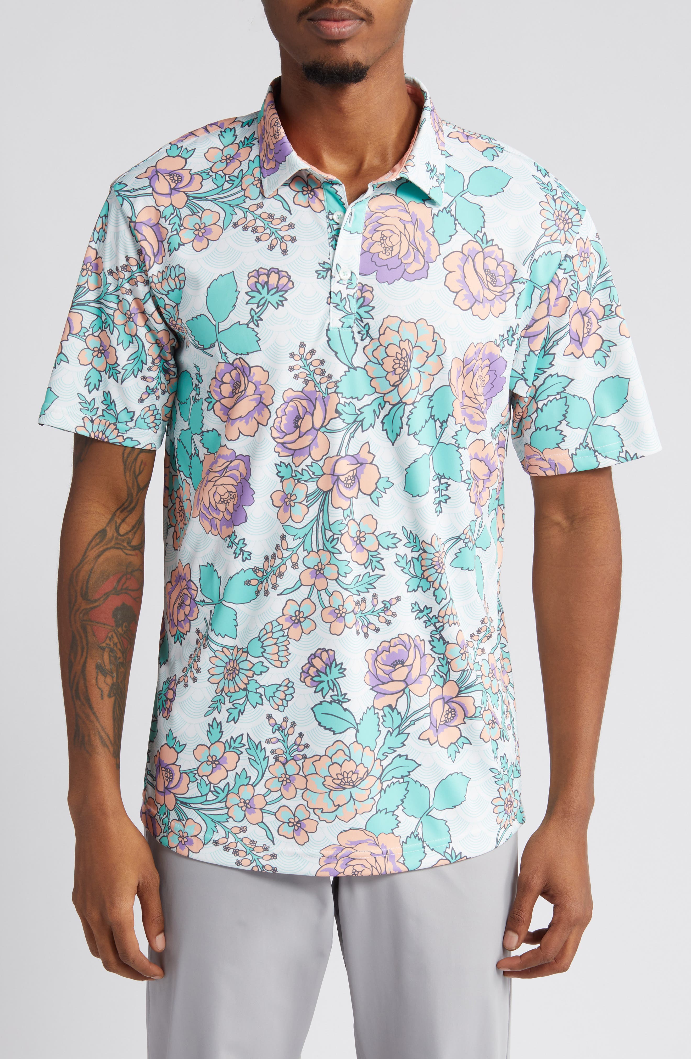 Swannies Bailey Floral Golf Polo
