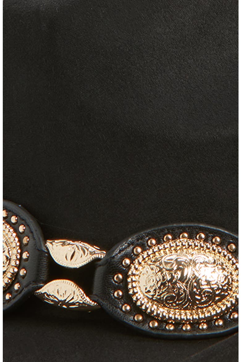Western Cowboy Hat with Concho Leather Band, Alternate, color, BLACK