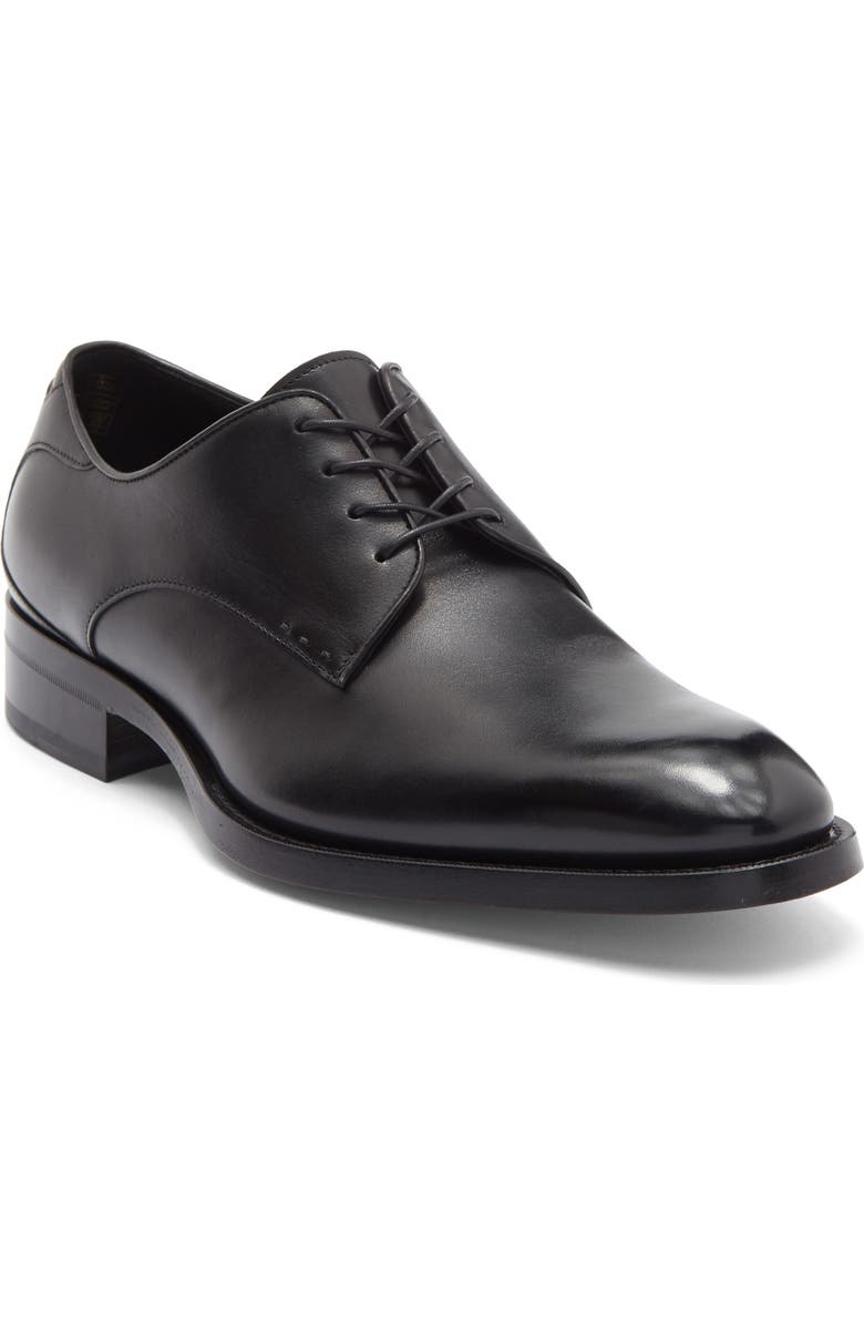 BOSS Rill Leather Derby, Main, color, Black