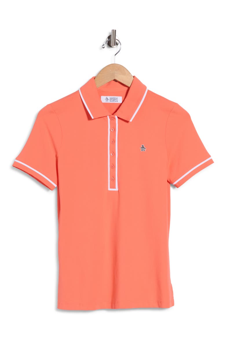 Veronica Performance Polo, Main, color, CORAL QUARTZ