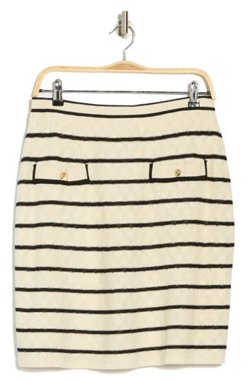 ADRIANNA PAPELL ADRIANNA PAPELL STRIPE POINTELLE SKIRT