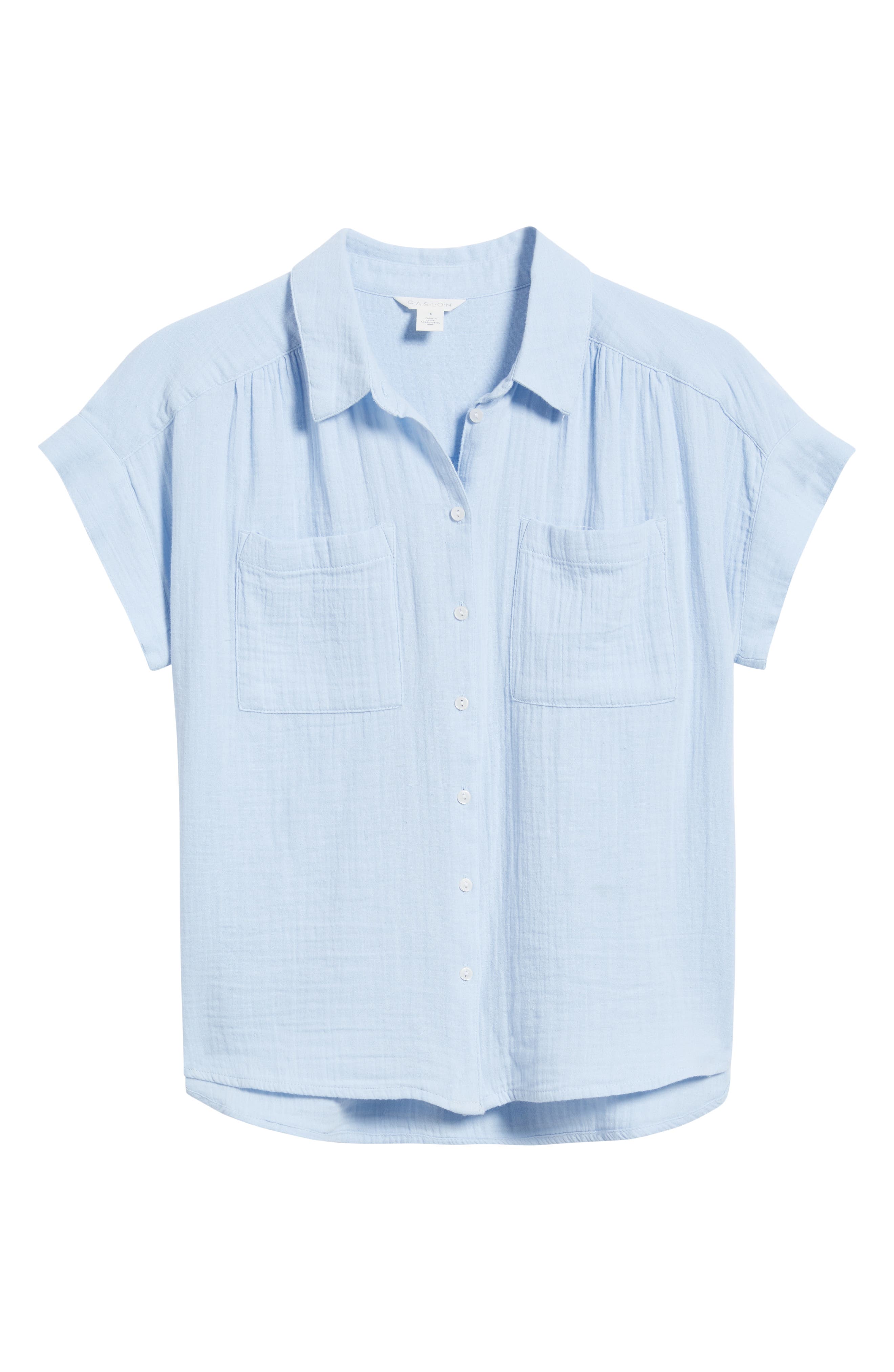 Женские Caslon® Cotton Gauze Button-Up Shirt — фото 6