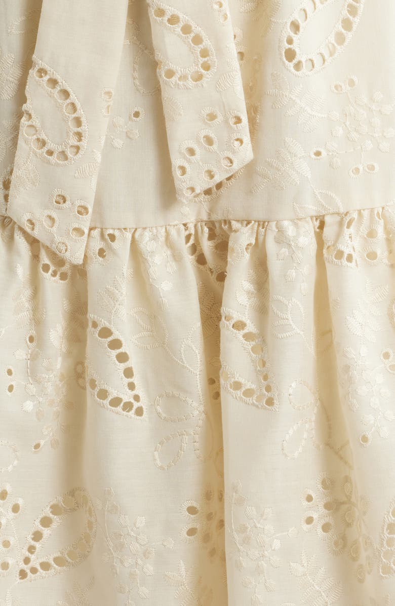 Julia Jordan Eyelet Puff Sleeve Minidress, Alternate, color, Ivory