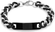 STEELTIME Men's Two Tone Stainless Steel Curb Chain Bracelet