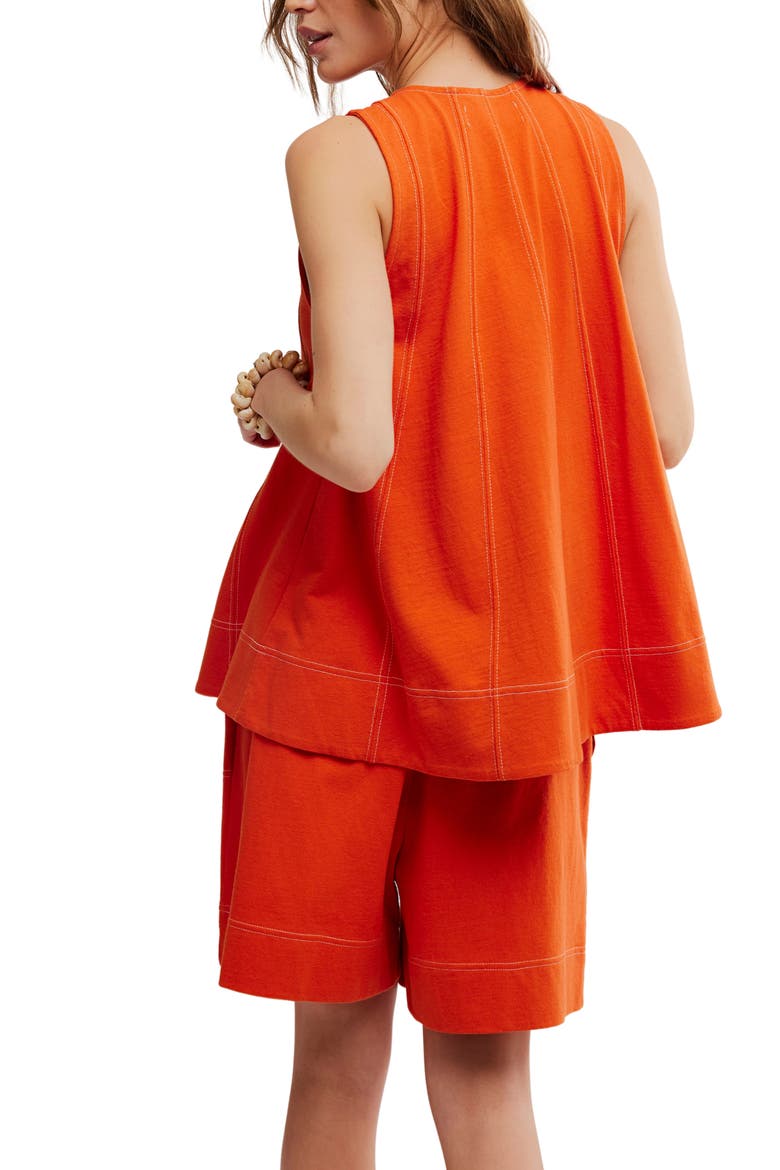 Strada Swing Top & Shorts Set, Alternate, color, RED SQUASH